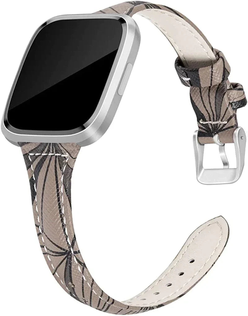 JOYOZY Genuine Leather Bands Compatible Fitbit Versa /Versa2 &New Fitbit Versa Lite Smartwatch,Fitbit Versa Wristband Replacement Accessories Fitness Straps Bands Women Men