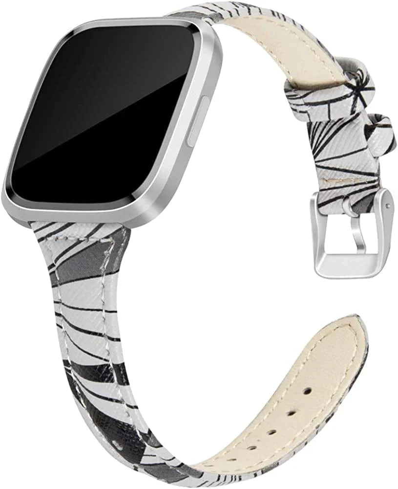 JOYOZY Genuine Leather Bands Compatible Fitbit Versa /Versa2 &New Fitbit Versa Lite Smartwatch,Fitbit Versa Wristband Replacement Accessories Fitness Straps Bands Women Men