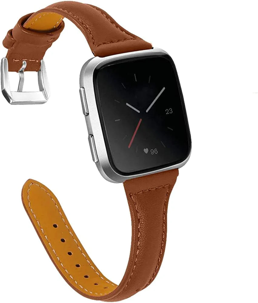 JOYOZY Genuine Leather Bands Compatible Fitbit Versa /Versa2 &New Fitbit Versa Lite Smartwatch,Fitbit Versa Wristband Replacement Accessories Fitness Straps Bands Women Men