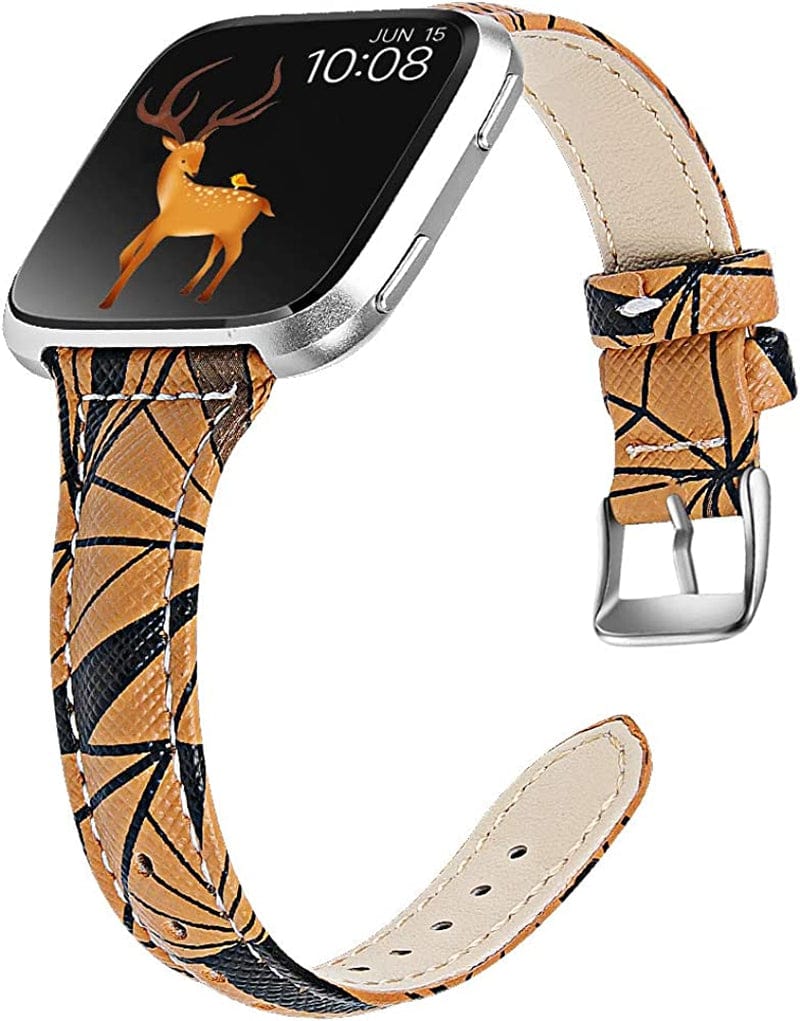 JOYOZY Genuine Leather Bands Compatible Fitbit Versa /Versa2 &New Fitbit Versa Lite Smartwatch,Fitbit Versa Wristband Replacement Accessories Fitness Straps Bands Women Men