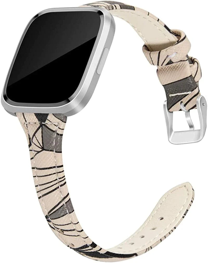 JOYOZY Genuine Leather Bands Compatible Fitbit Versa /Versa2 &New Fitbit Versa Lite Smartwatch,Fitbit Versa Wristband Replacement Accessories Fitness Straps Bands Women Men