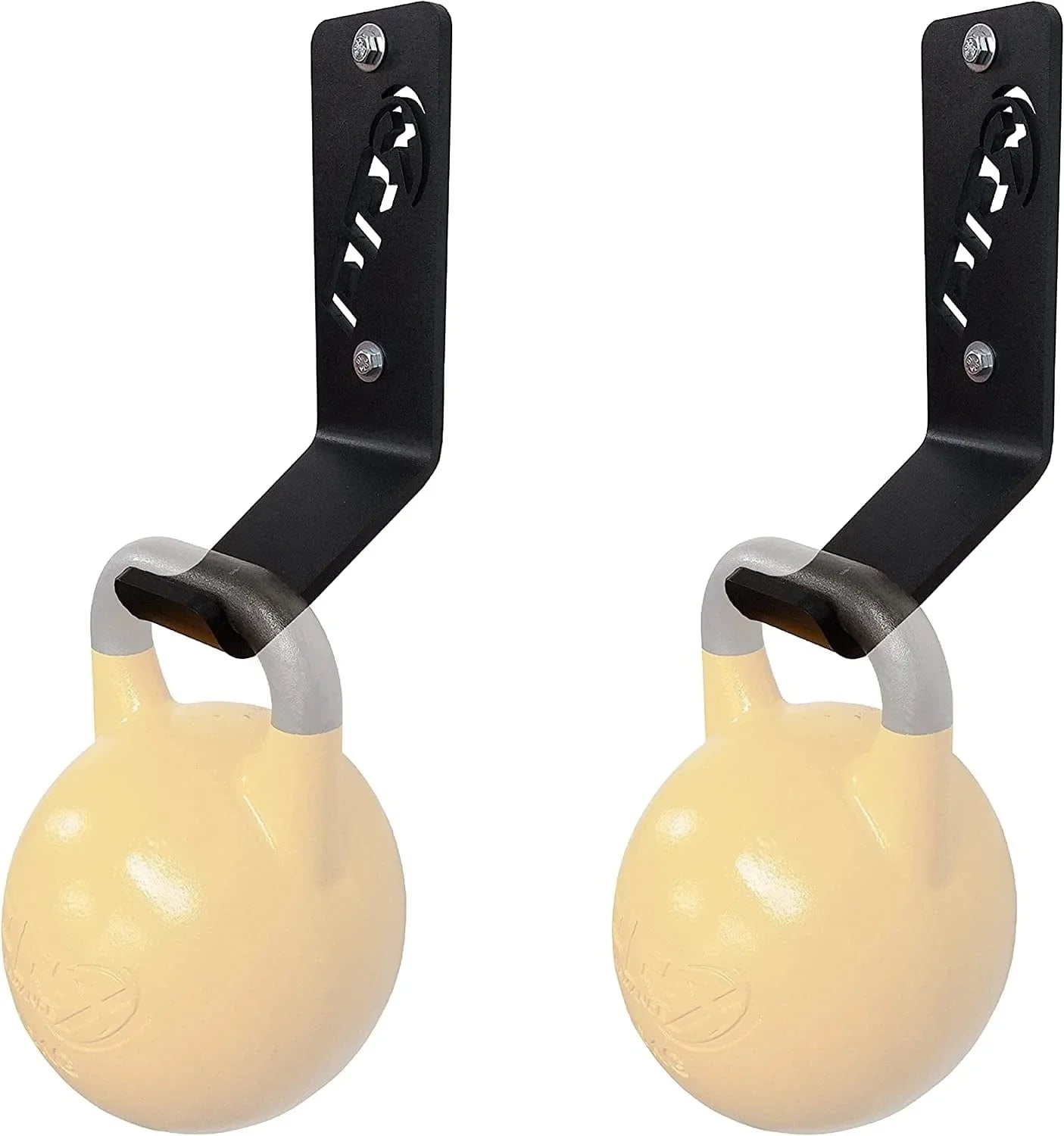 Kettlebell Storage Holders, Wall Mounted Kettle Bell Holder Hanger, Space Saving Home or Commercial Gym Accessory, USA Made Steel with Black Powder Coating…