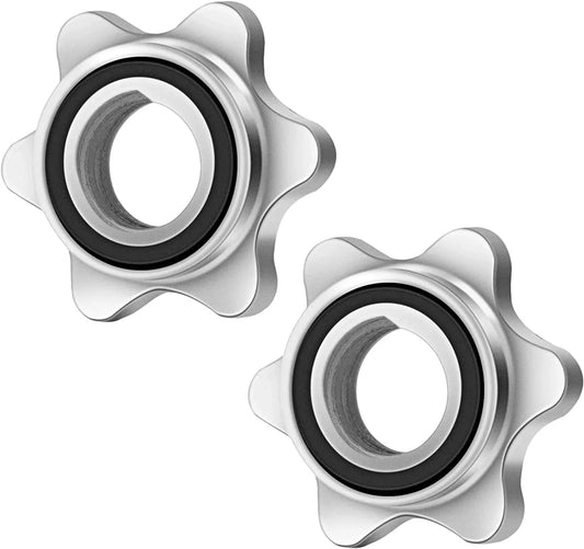 Lamoutor 2/4Pcs Anti-Slip Hex Nut 25Mm Spin-Lock Collar Screw for Barbell Dumbbell Weight Lifting