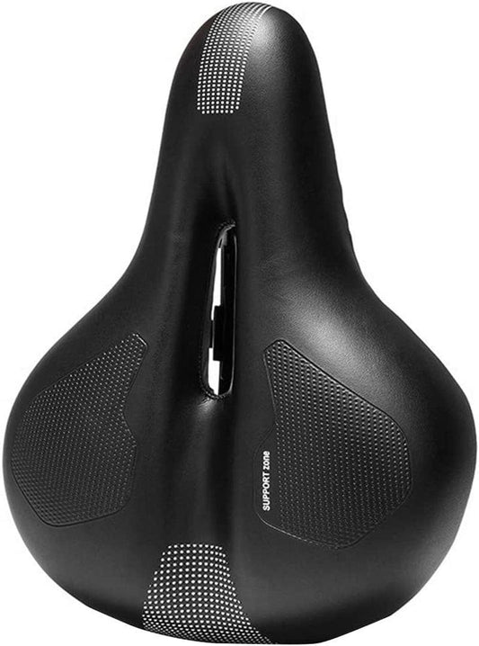 Leather Soft Bicycle Saddle Spring Suspension Bike Seat Wide Bottom Bike Seat Comfortable Bicycle Saddle for Men and Women Bike Trainer