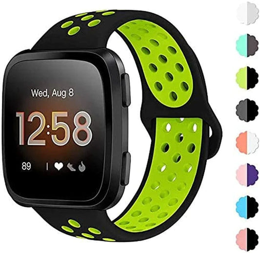 LUCXXI Sport Bands Compatible with Fitbit Versa 2 Bands, Large Small Woman Man Silicone Replacement Strap Breathable Accessories Wristband with Ventilation Holes for Fitbit Versa/Versa 2 Watch