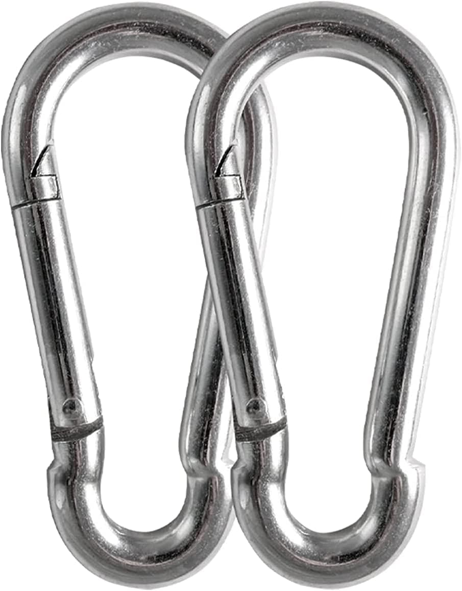 Maky Outdoors Heavy Duty Carabiners - 3.5" 660LB Weight Capacity per Clip - Strong Spring Action Snap Hook Attachment , Anti-Rust - for Hammocks, Punching Bags, Swing Chairs, Gym Equipment (2 Pieces)