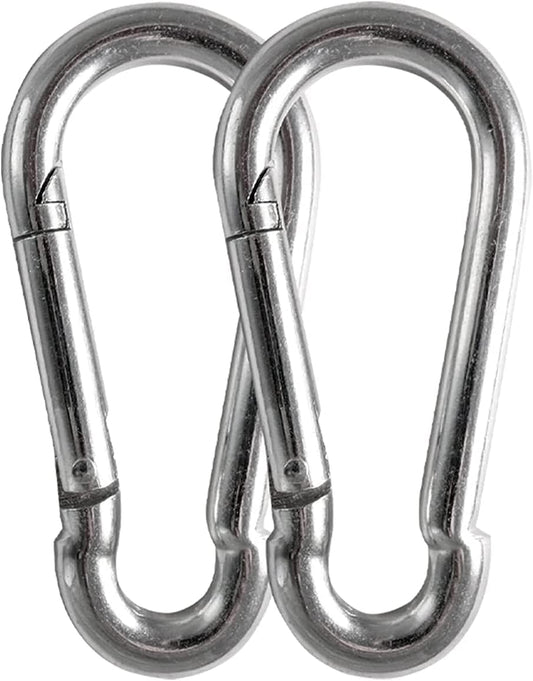 Maky Outdoors Heavy Duty Carabiners - 3.5" 660LB Weight Capacity per Clip - Strong Spring Action Snap Hook Attachment , Anti-Rust - for Hammocks, Punching Bags, Swing Chairs, Gym Equipment (2 Pieces)