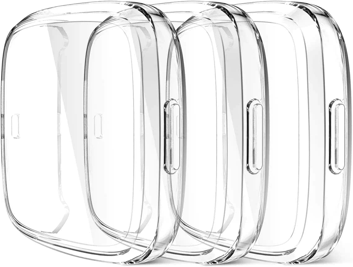 Maledan Ultra Thin Screen Protector Case Compatible with Fitbit Versa 2, 3 Pack TPU HD Full Protective Case Cover Scratch Resistant Shock Absorbing for Versa 2 Smartwatch Bands Accessories