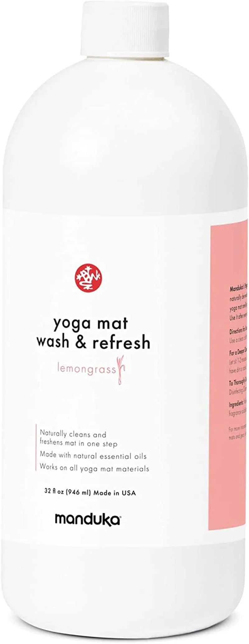 Manduka Yoga Natural Mat Wash and Refresh - 100% Natural, Essential Oils, Non Irritating, Pet Friendly, Fresh Scent, Various Sizes and Scents