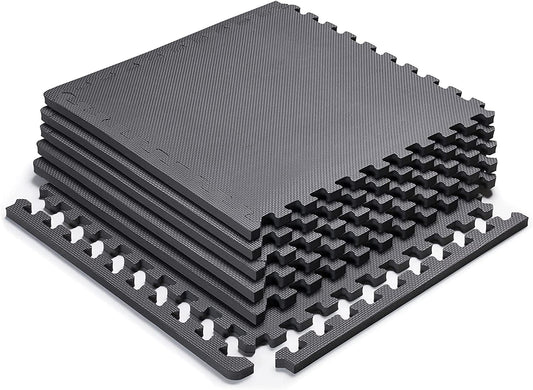 Marcy EVA Foam Interlocking Flooring Mat High Density Non-Slip Tiles for Fitness Equipment, Workout Cushion and Floor Protection