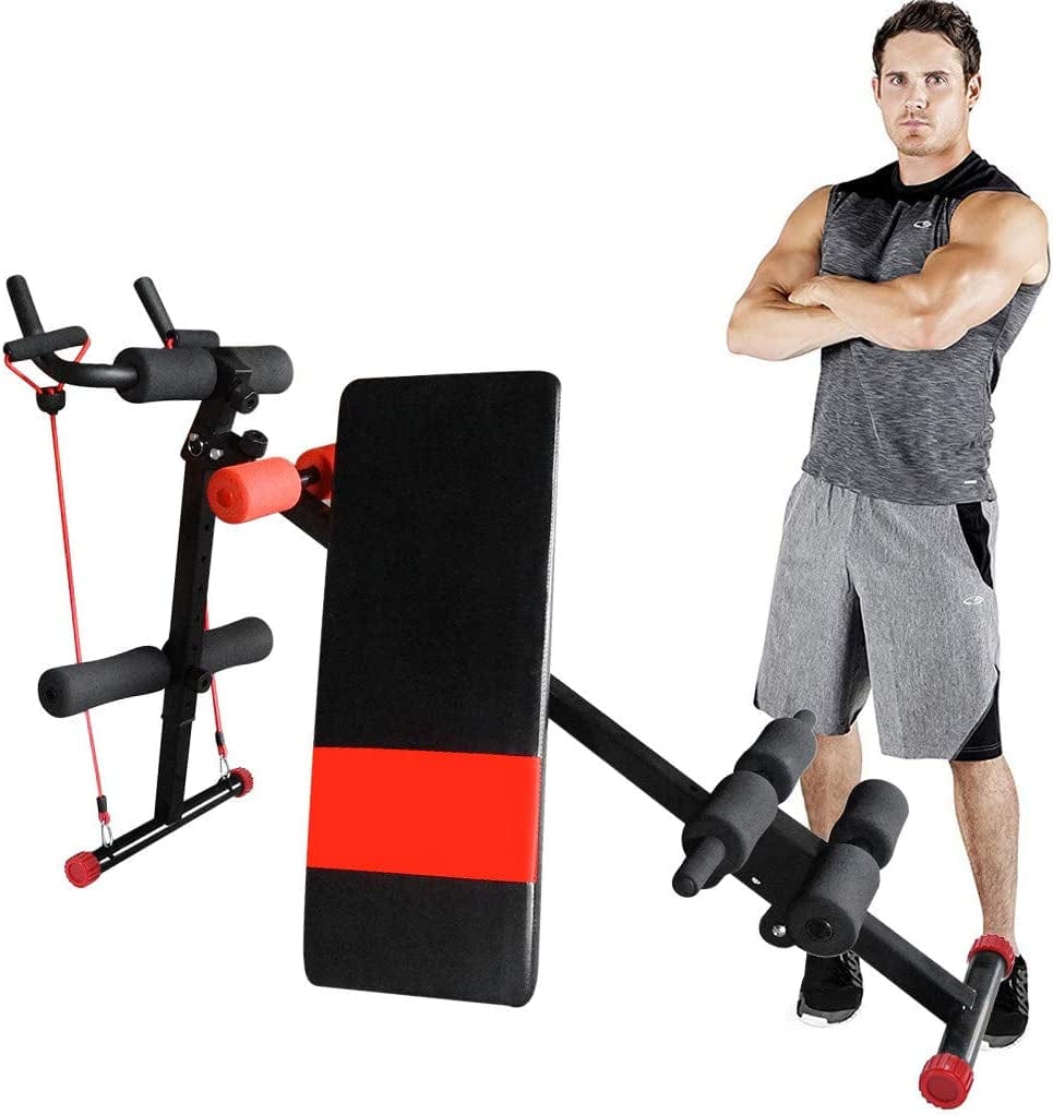 Meticpr Adjustable Sit up Bench - Core & Abdominal Trainer Ab Machine Abs Workout Equipment Whole Body Workout Cardio Machine Exercise Equipment for Home Gym