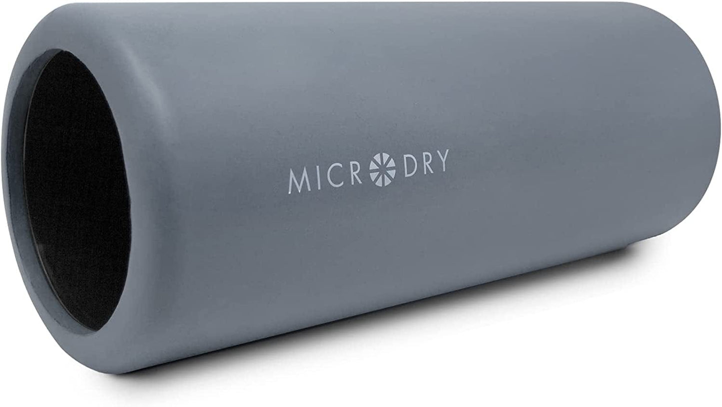 MICRODRY - Deluxe Fitness Back Roller Foam for Back Pain & Tight Muscles, Deep Tissue Foam Roller, Body Roller for Muscle Massage & Trigger Point Release, Light Gray Yoga Roller, 13 X 5.3 Inches