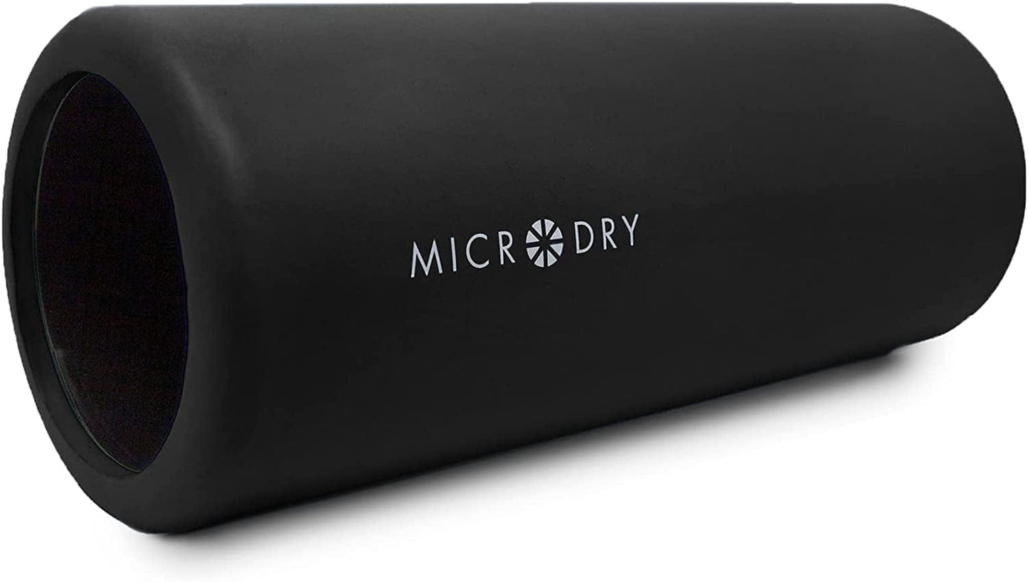 MICRODRY - Deluxe Fitness Back Roller Foam for Back Pain & Tight Muscles, Deep Tissue Foam Roller, Body Roller for Muscle Massage & Trigger Point Release, Light Gray Yoga Roller, 13 X 5.3 Inches