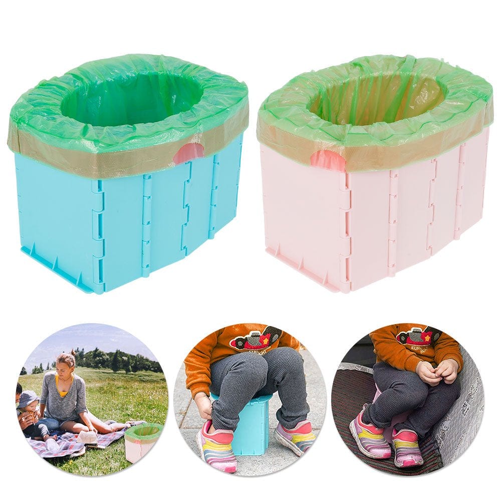 Mlfire Portable Kids Toilet Reusable Foldable Toilet Toddler Training Toilet Seat Folding Urinal Potty Seats for Car Travel Outdoor Camping