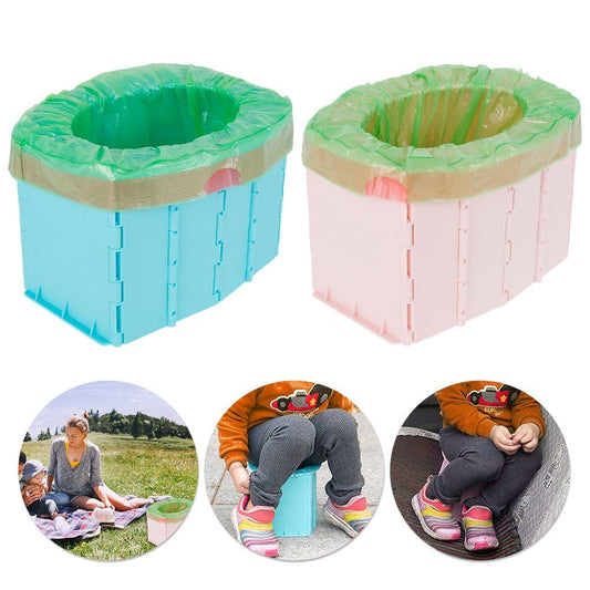 Mlfire Portable Kids Toilet Reusable Foldable Toilet Toddler Training Toilet Seat Folding Urinal Potty Seats for Car Travel Outdoor Camping
