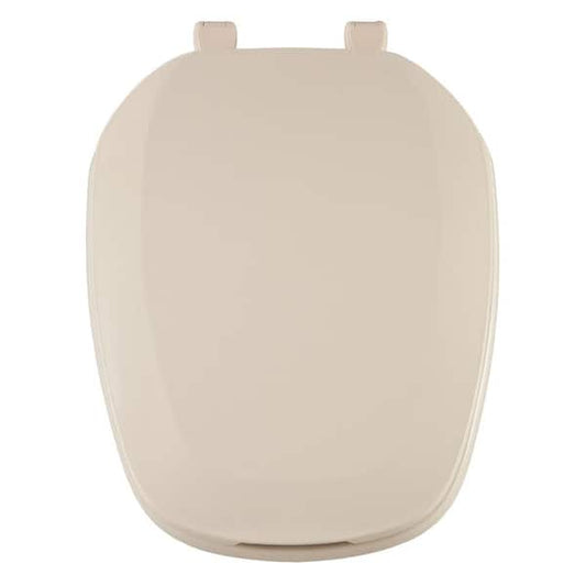 Toilet Seat Elongated Closed Front Emblem Square Natural High Gloss Finish