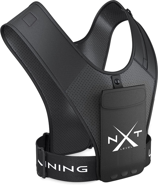NXT Level Running Vest Chest Phone Holder | Chest Pouch | Reflective Print | Two Functional Pockets | Key Holder | Waterproof | Lightweight | No 1 Multifunctional Training Accessory