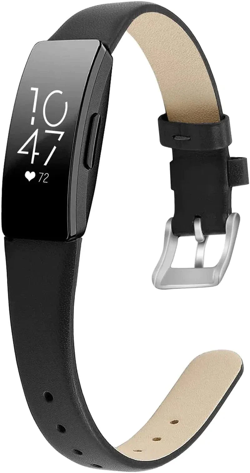 OCEBEEC Compatible for Fitbit Inspire 2 / Inspire Hr/Inspire Bands for Women Men, Genuine Leather Slim Soft Strap Wristbands Accessories Replacement for Fitbit Inspire Fitness Tracker（Floral 2）