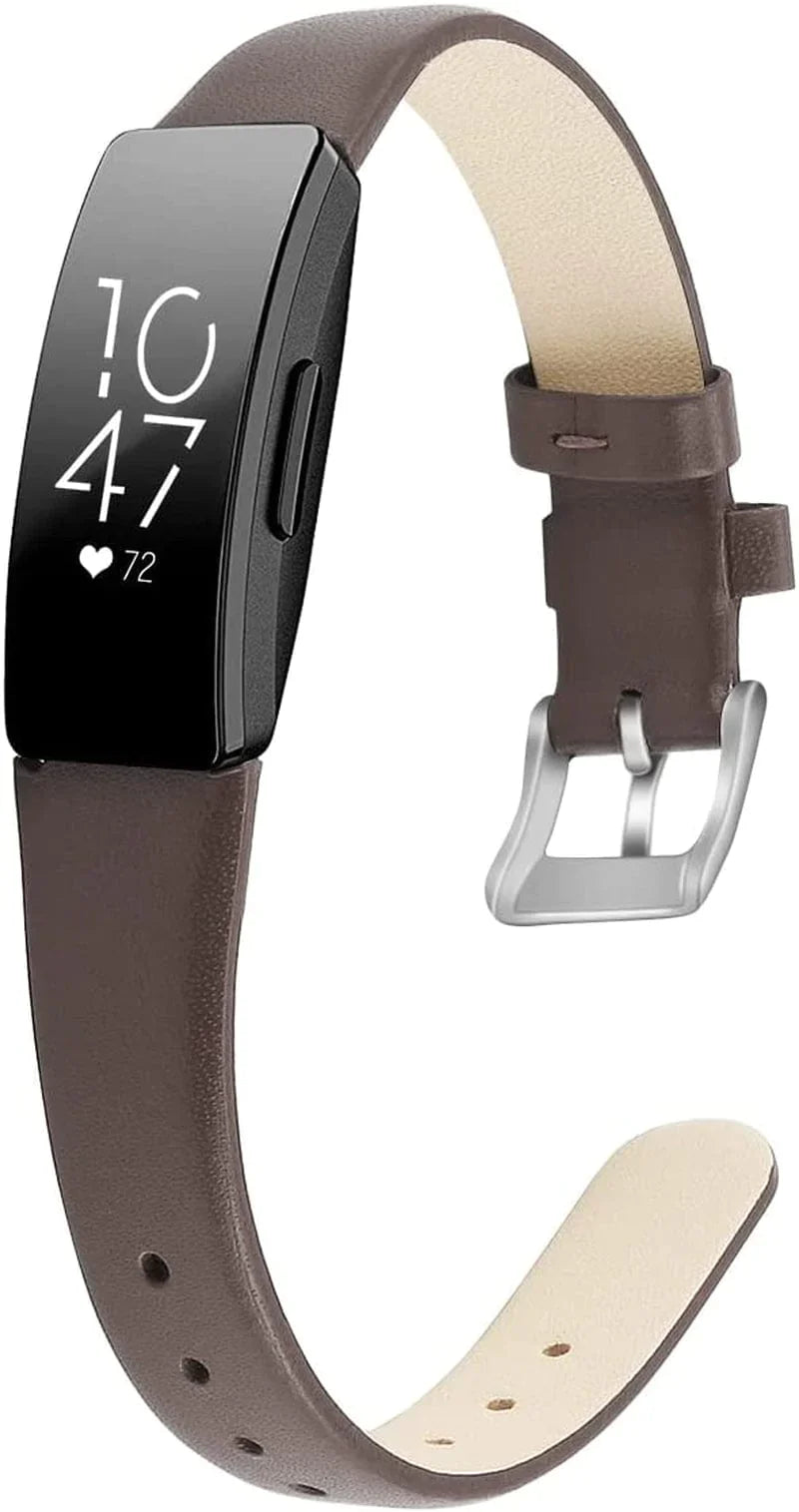 OCEBEEC Compatible for Fitbit Inspire 2 / Inspire Hr/Inspire Bands for Women Men, Genuine Leather Slim Soft Strap Wristbands Accessories Replacement for Fitbit Inspire Fitness Tracker（Floral 2）