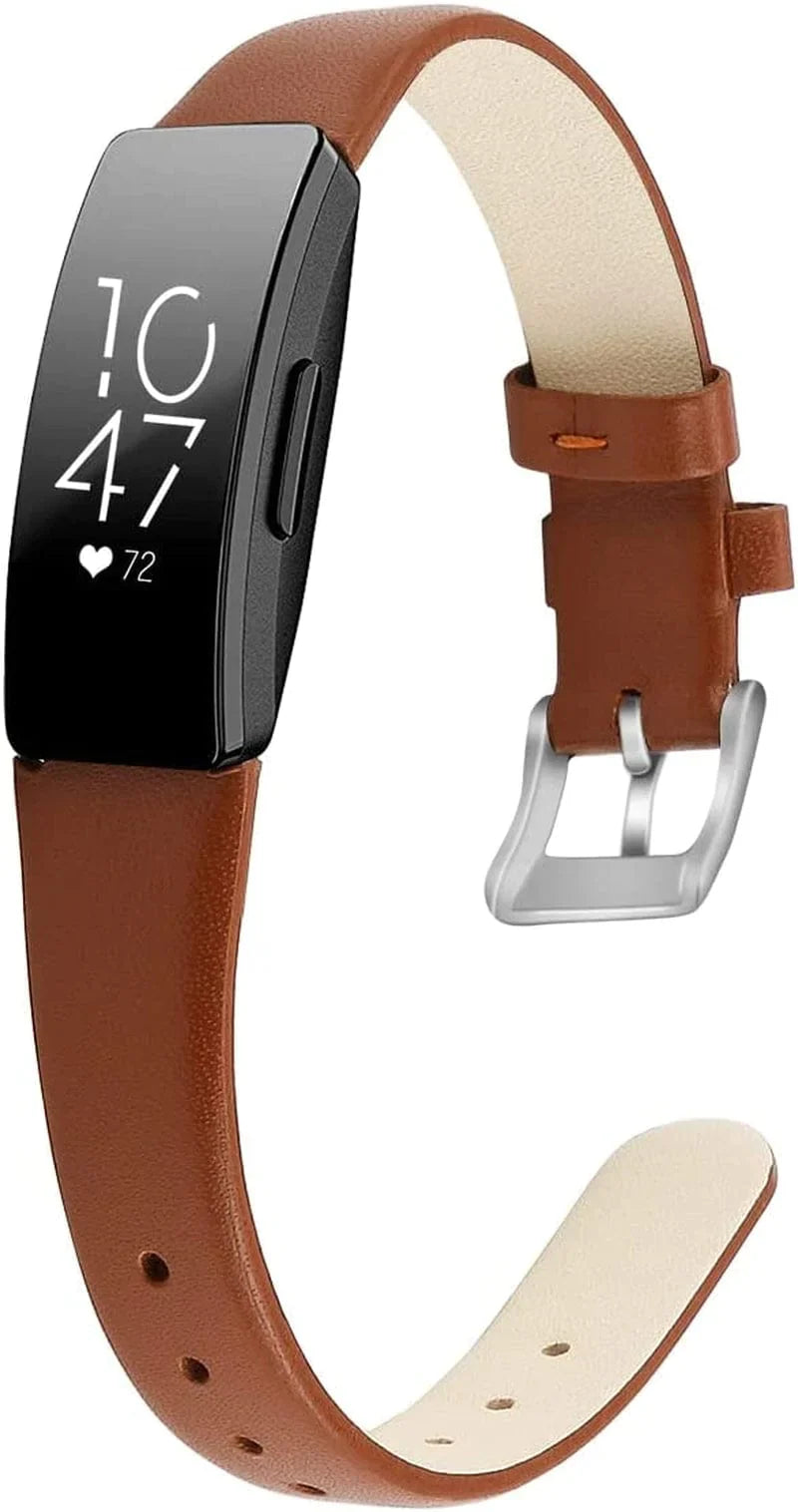 OCEBEEC Compatible for Fitbit Inspire 2 / Inspire Hr/Inspire Bands for Women Men, Genuine Leather Slim Soft Strap Wristbands Accessories Replacement for Fitbit Inspire Fitness Tracker（Floral 2）