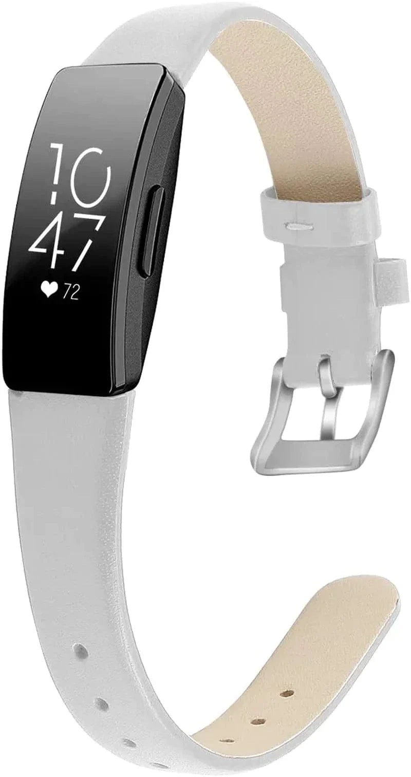 OCEBEEC Compatible for Fitbit Inspire 2 / Inspire Hr/Inspire Bands for Women Men, Genuine Leather Slim Soft Strap Wristbands Accessories Replacement for Fitbit Inspire Fitness Tracker（Floral 2）