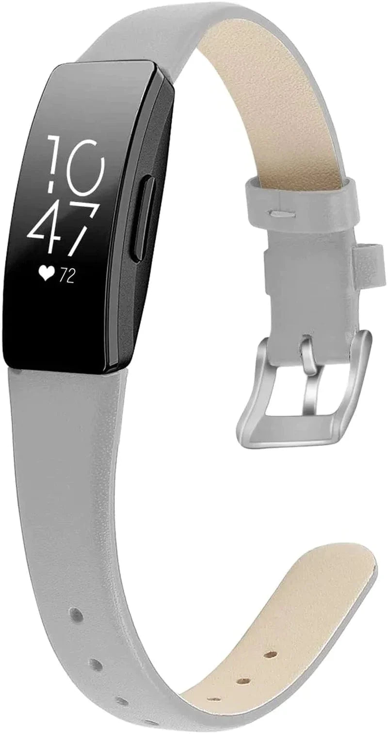 OCEBEEC Compatible for Fitbit Inspire 2 / Inspire Hr/Inspire Bands for Women Men, Genuine Leather Slim Soft Strap Wristbands Accessories Replacement for Fitbit Inspire Fitness Tracker（Floral 2）