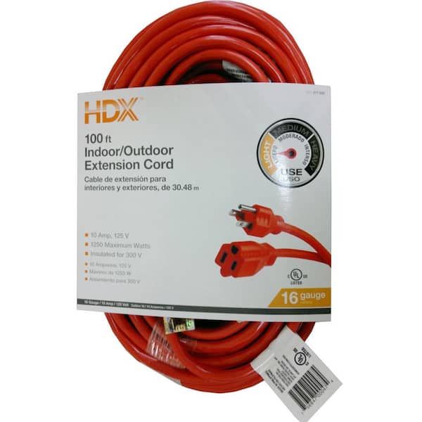 16 Gauge Indoor/Outdoor Extension Cord Light Duty 100 feet