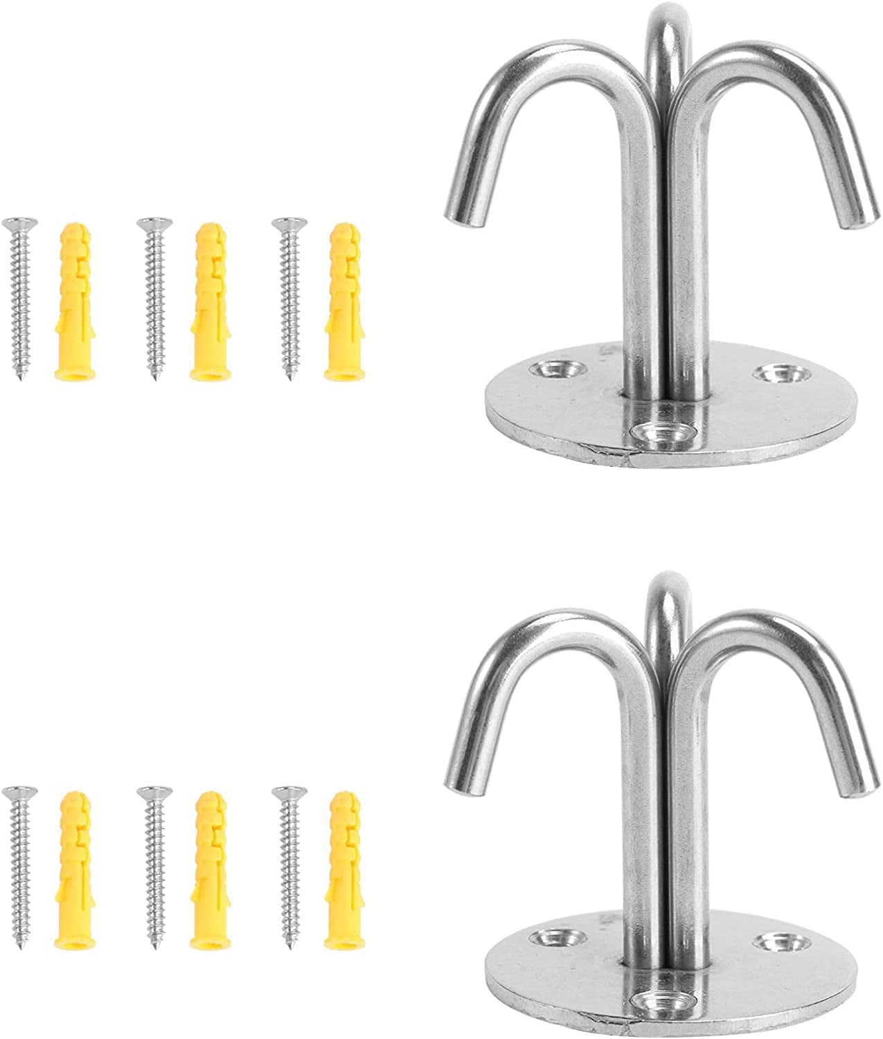 OSALADI 2Pcs Heavy Duty Hammock Hanging Kit Wall Ceiling Mount Bracket for Suspension Strap Trainer for Gymnastic Ring Yoga Swing Hammock