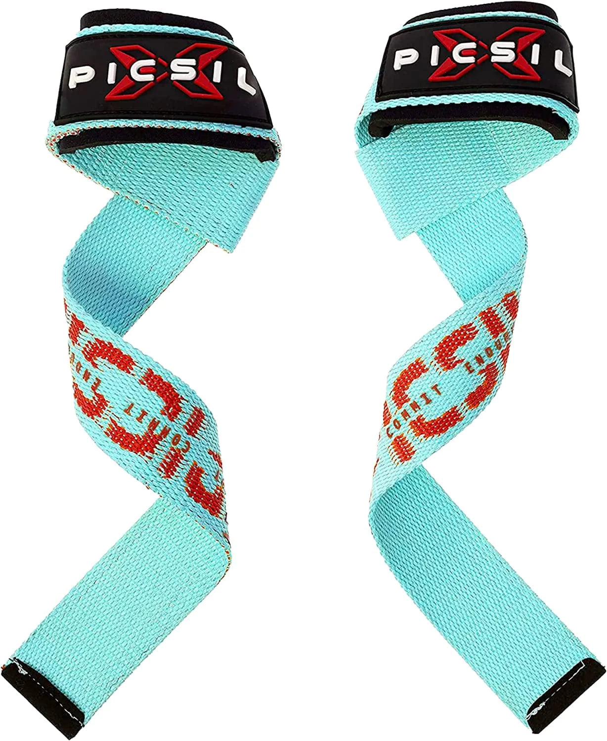 PICSIL Wrist Straps, Padded Wrist Straps for Weightlifting, Extended Deadlift Straps for Grip Support, Advanced Weightlifting Straps for Comfort and Stability, 1 Pair