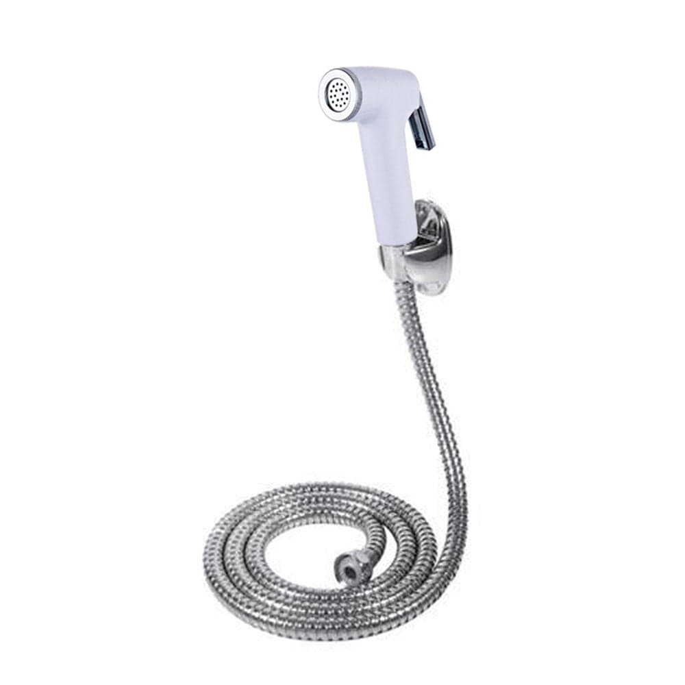 Portable Bathroom ABS Handheld Toilet Bidet Sprayer Stainless Hand Bidet Shower Head with 1\.5M Hose White Tube+Seat