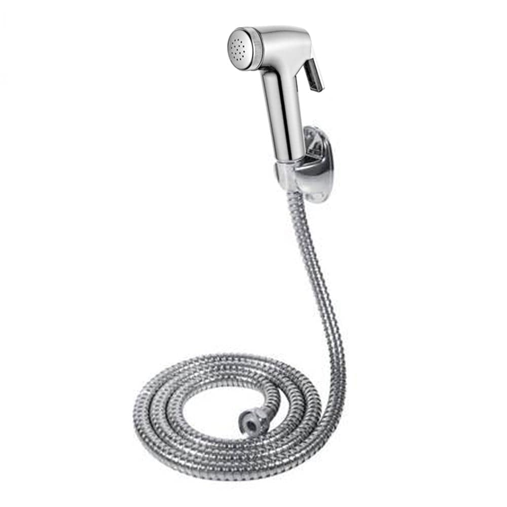 Portable Bathroom ABS Handheld Toilet Bidet Sprayer Stainless Hand Bidet Shower Head with 1\.5M Hose White Tube+Seat