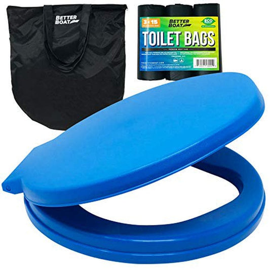 Portable Toilet Bucket Toilet Seat Set for Camping Boating Outdoor - Potty Waste Bags and Case - 5 Gallon Buckets
