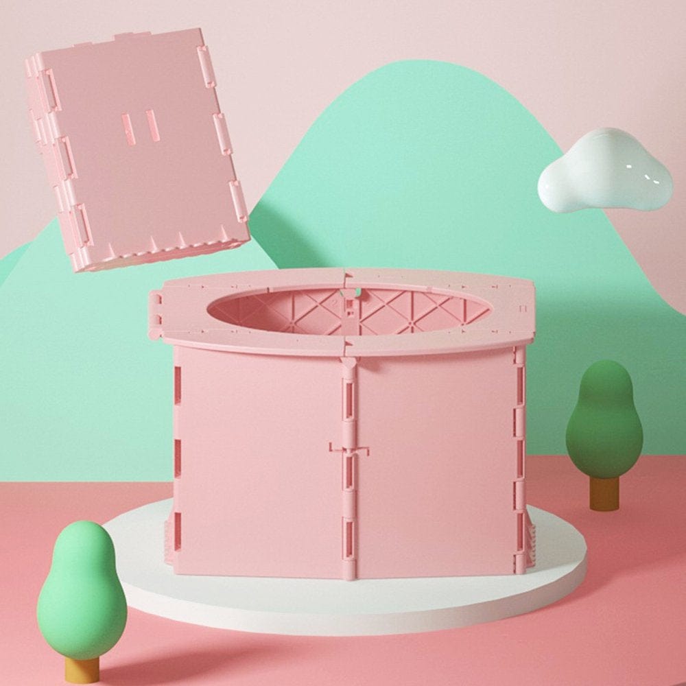 Portable Toilet Folding Commode Toilet Seat Porta Potty Car Toilet Washable Sturdy Compact Toilet for Camping Hiking Long Trips Traffic Jam