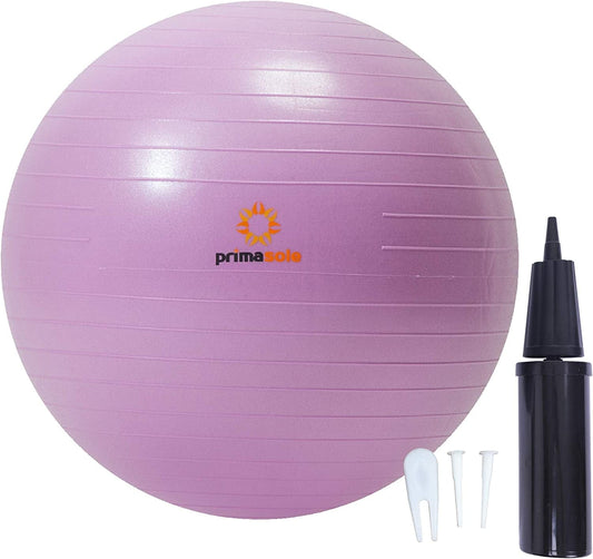 Primasole Exercise Ball for Balance Stability Fitness Workout Yoga Pilates at Home Office & Gym with Inflator Pump
