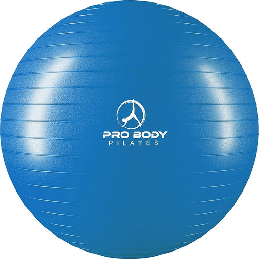 Probody Pilates Ball Exercise Ball Yoga Ball, Multiple Sizes Stability Ball Chair, Gym Grade Birthing Ball for Pregnancy, Fitness, Balance, Workout at Home, Office and Physical Therapy, without Pump