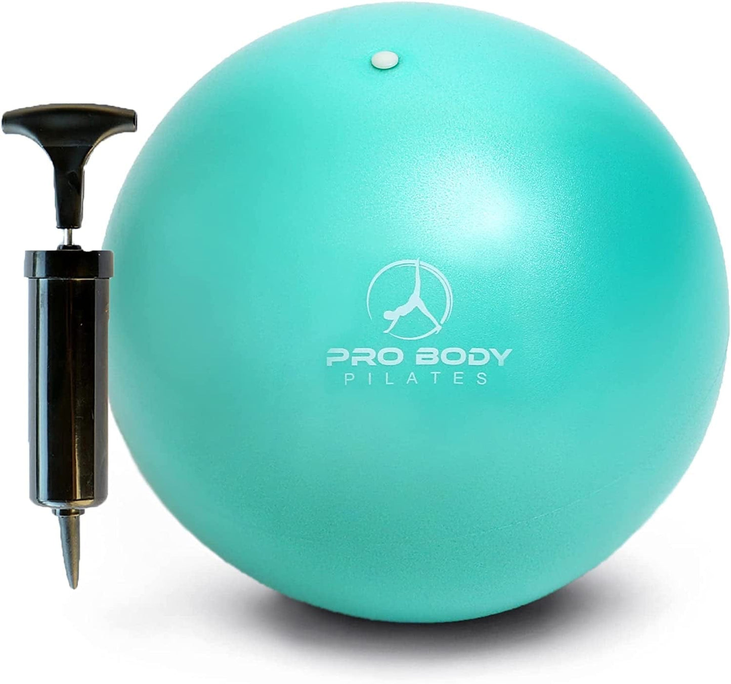 Probody Pilates Mini Exercise Ball with Pump - 9 Inch Small Bender Ball for Stability, Barre, Pilates, Yoga, Balance, Core Training, Stretching and Physical Therapy with Workout Guide
