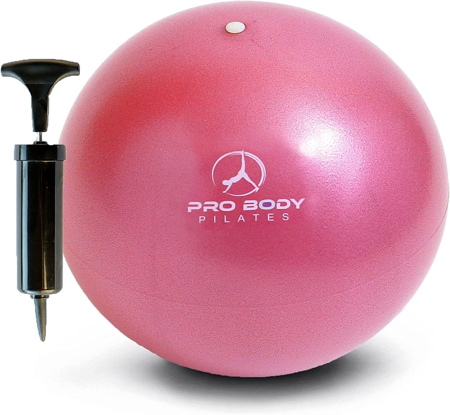 Probody Pilates Mini Exercise Ball with Pump - 9 Inch Small Bender Ball for Stability, Barre, Pilates, Yoga, Balance, Core Training, Stretching and Physical Therapy with Workout Guide