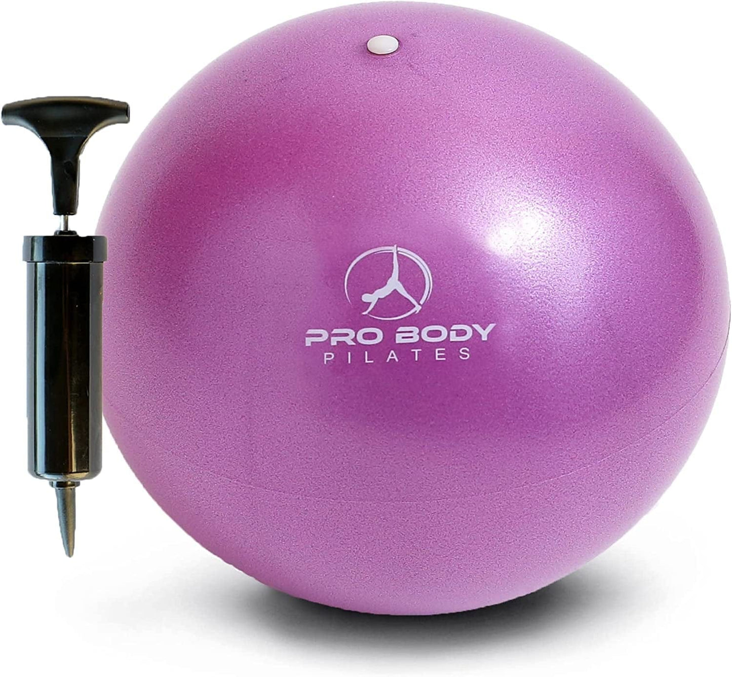 Probody Pilates Mini Exercise Ball with Pump - 9 Inch Small Bender Ball for Stability, Barre, Pilates, Yoga, Balance, Core Training, Stretching and Physical Therapy with Workout Guide