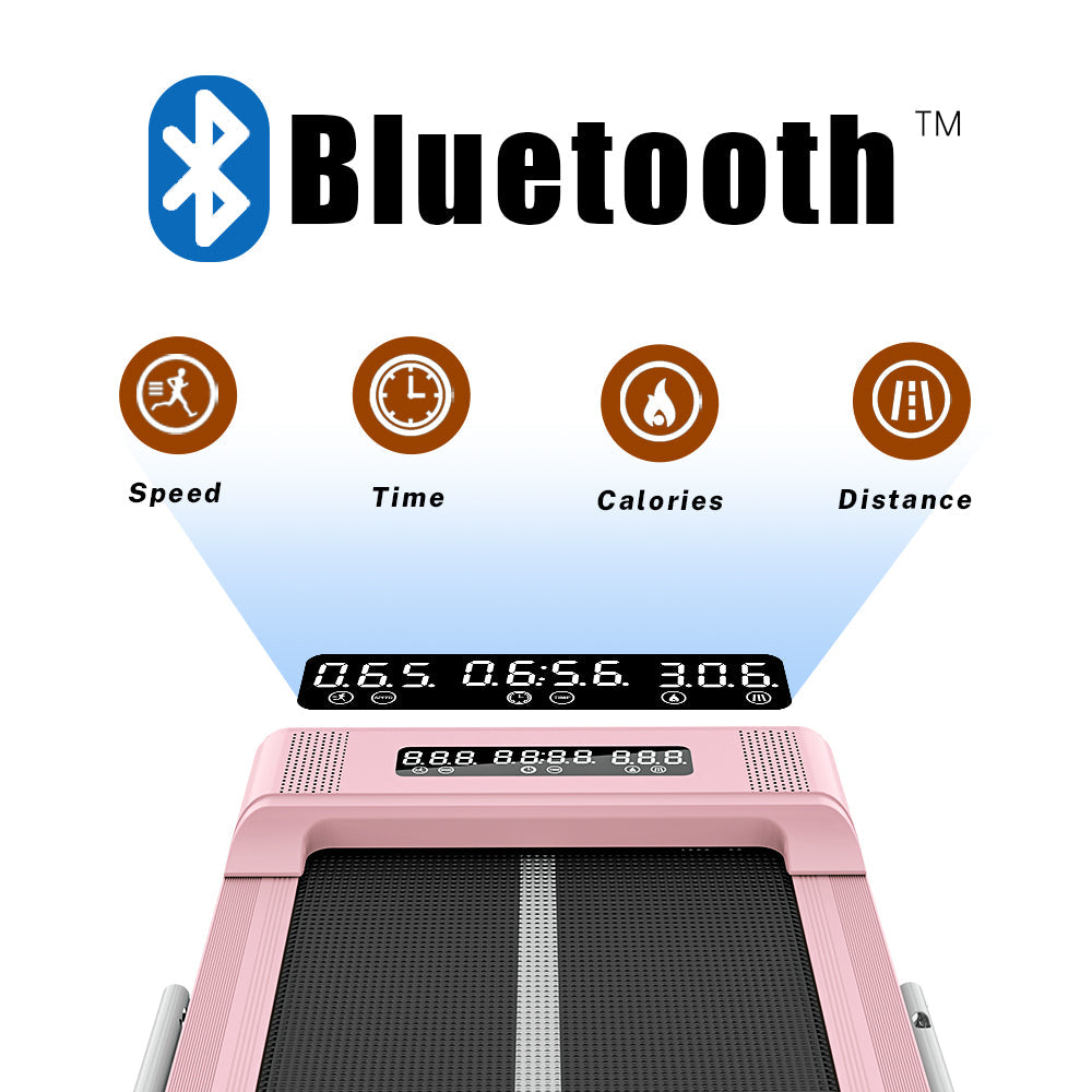 Under Desk Treadmill, 2 in 1 Folding Treadmill, Walking Pad with Bluetooth Speaker, Walking Jogging for Home Office
