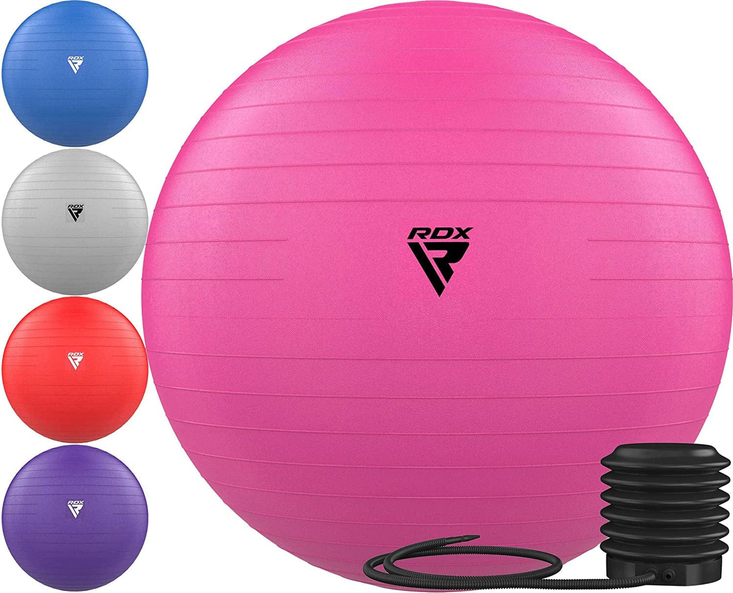 RDX Exercise Ball Anti-Burst Extra Thick PVC Material, Soft Swiss Balance Ball with Quick Pump for Yoga Pilates Stretching Fitness Birthing Pregnancy Office Home Gym Workout Training, Supports 250Kgs