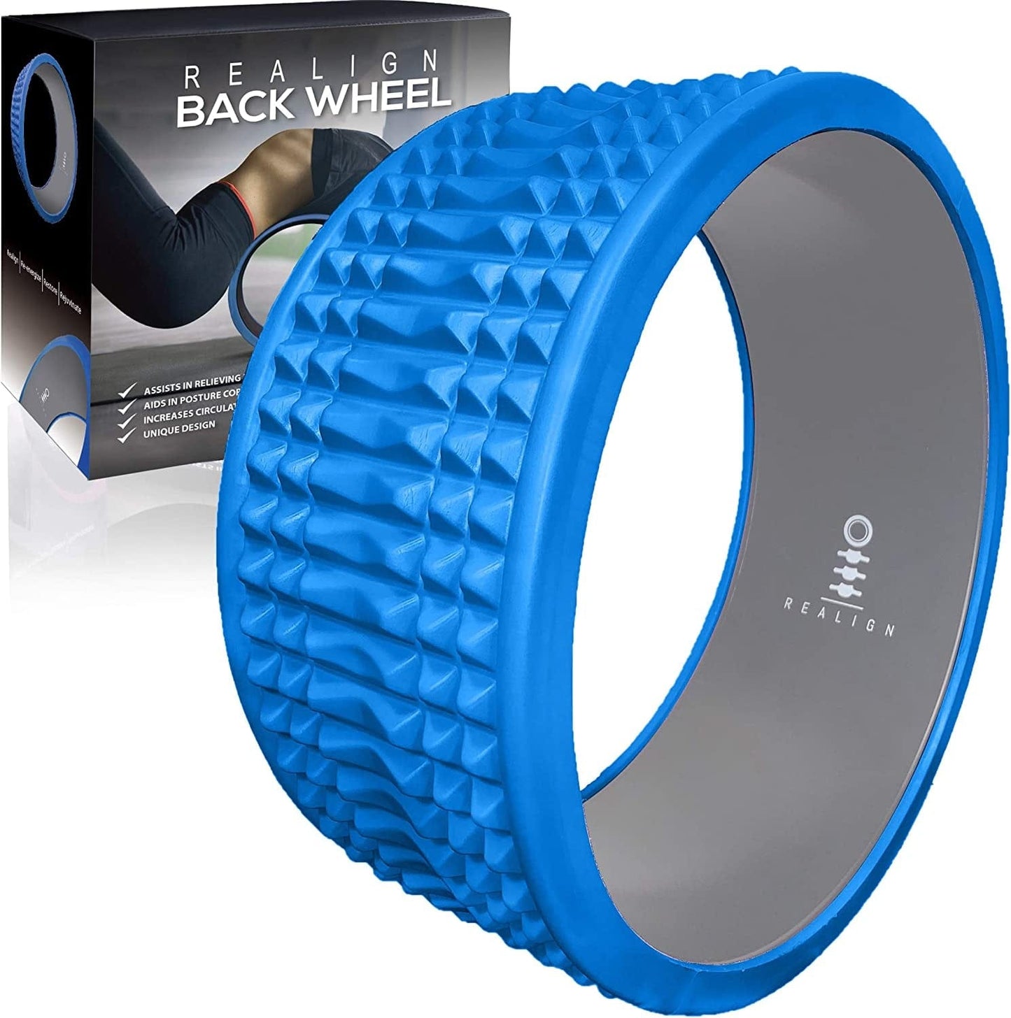 Realign Back Wheel: Trigger Point, Yoga Wheel, Foam Roller, Deep Tissue, Back Massager, for Mobility and Back Pain Relief