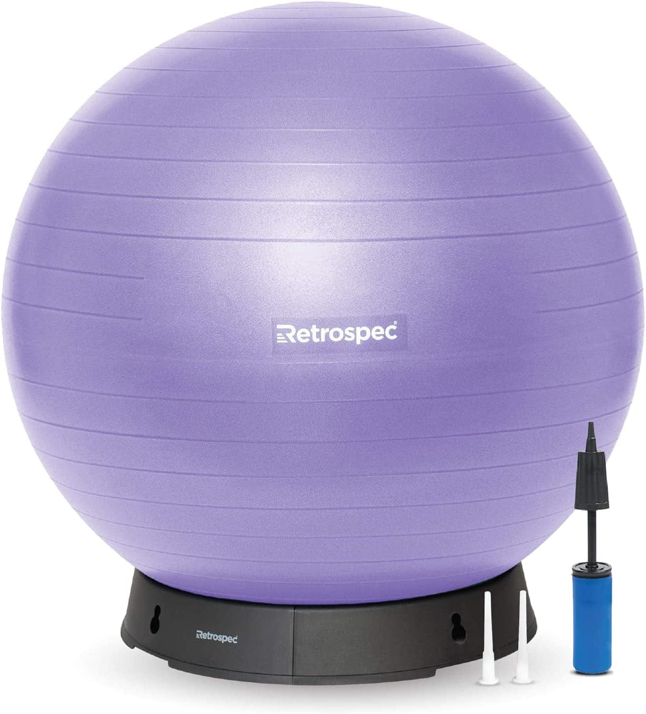 Retrospec Luna Exercise Ball, Base & Pump/Ball & Pump with Anti-Burst Material
