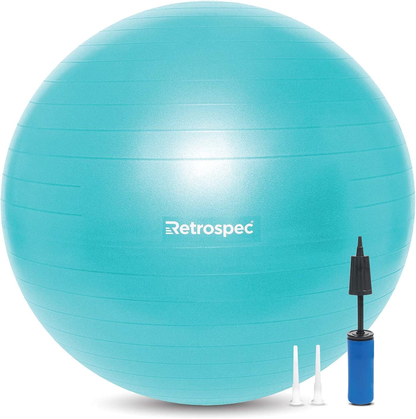 Retrospec Luna Exercise Ball, Base & Pump/Ball & Pump with Anti-Burst Material
