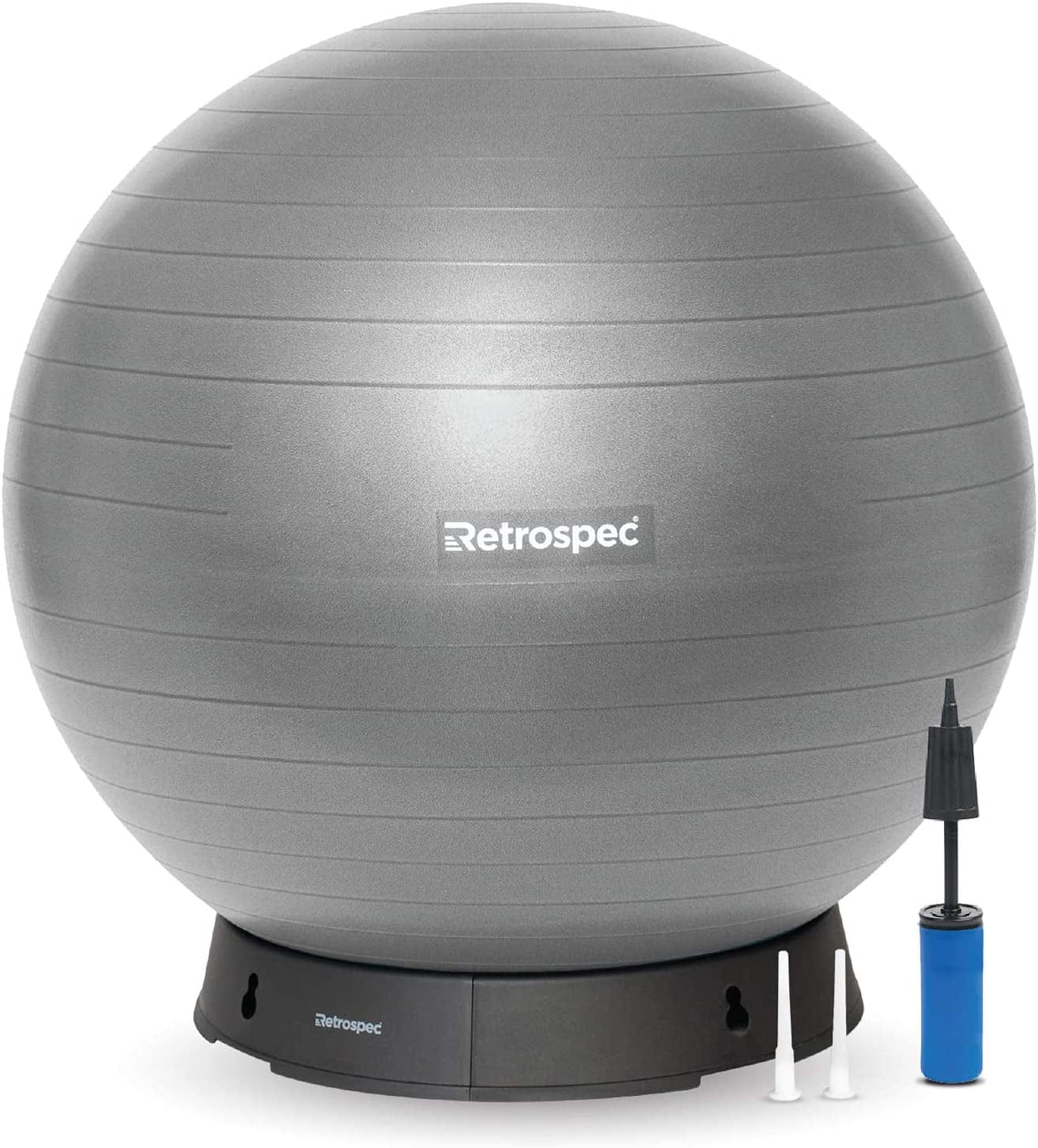 Retrospec Luna Exercise Ball, Base & Pump/Ball & Pump with Anti-Burst Material