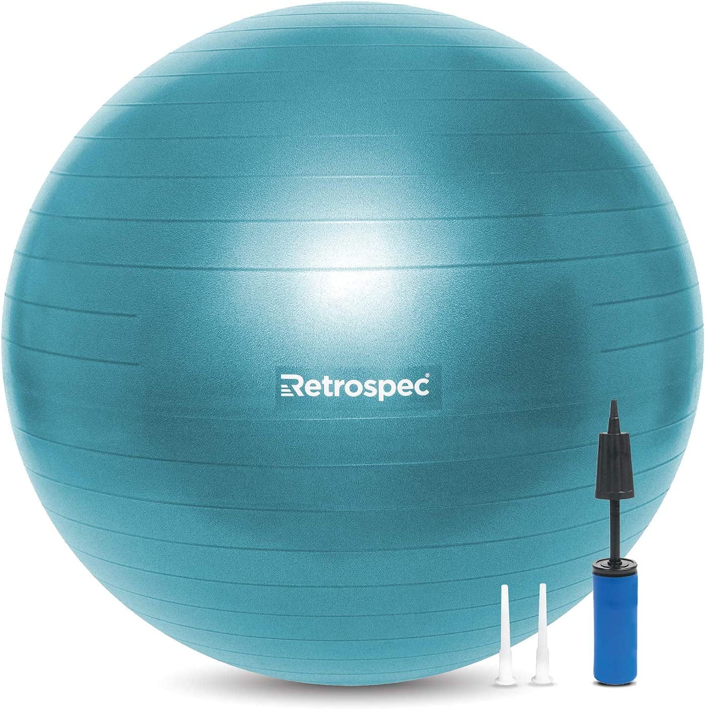 Retrospec Luna Exercise Ball, Base & Pump/Ball & Pump with Anti-Burst Material