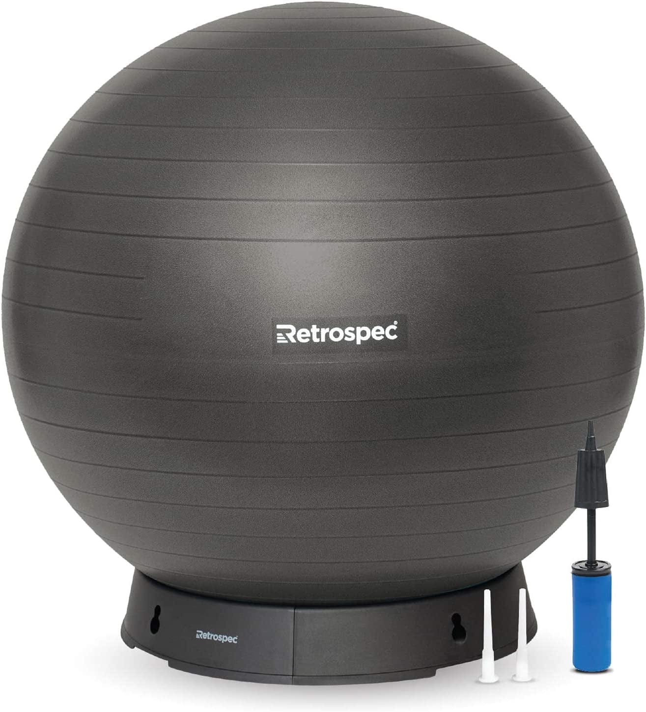 Retrospec Luna Exercise Ball, Base & Pump/Ball & Pump with Anti-Burst Material