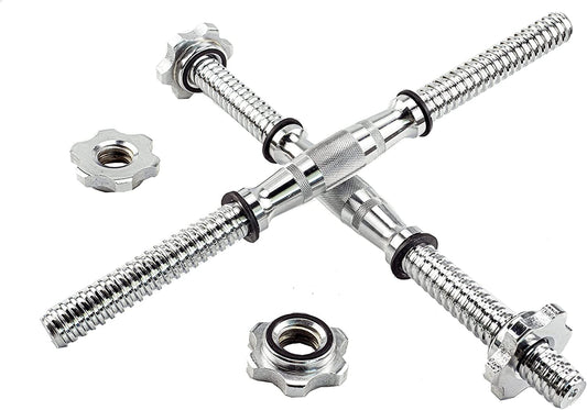 Rowland Harbor Threaded Dumbbell 12.6/14.2/14.8/15.7/18.1/19.7/22Inch(32/35/38/40/46/50/56Cm) Curved Handles/Adjustable Dumbbell Bar Handles - Fit 1 Inch Standard Weight Plate - Weightlifting Accessories - Sold in Pair