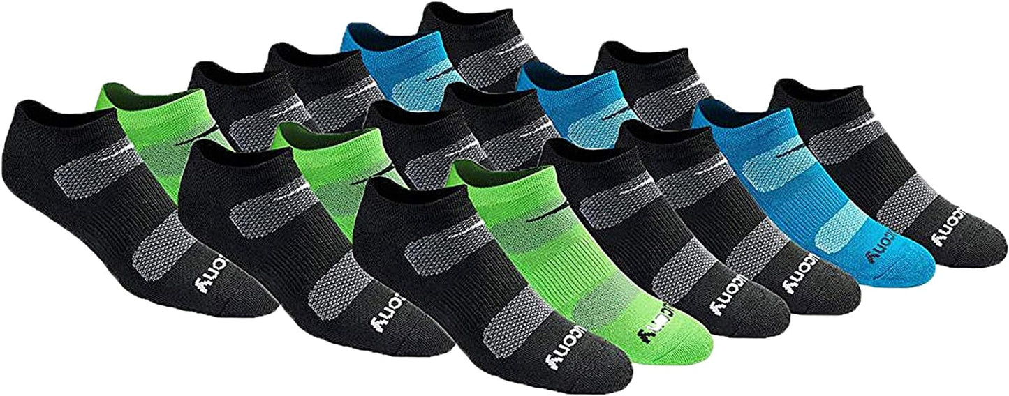 Saucony Mens Multi-Pack Mesh Ventilating Comfort Fit Performance No-Show Socks