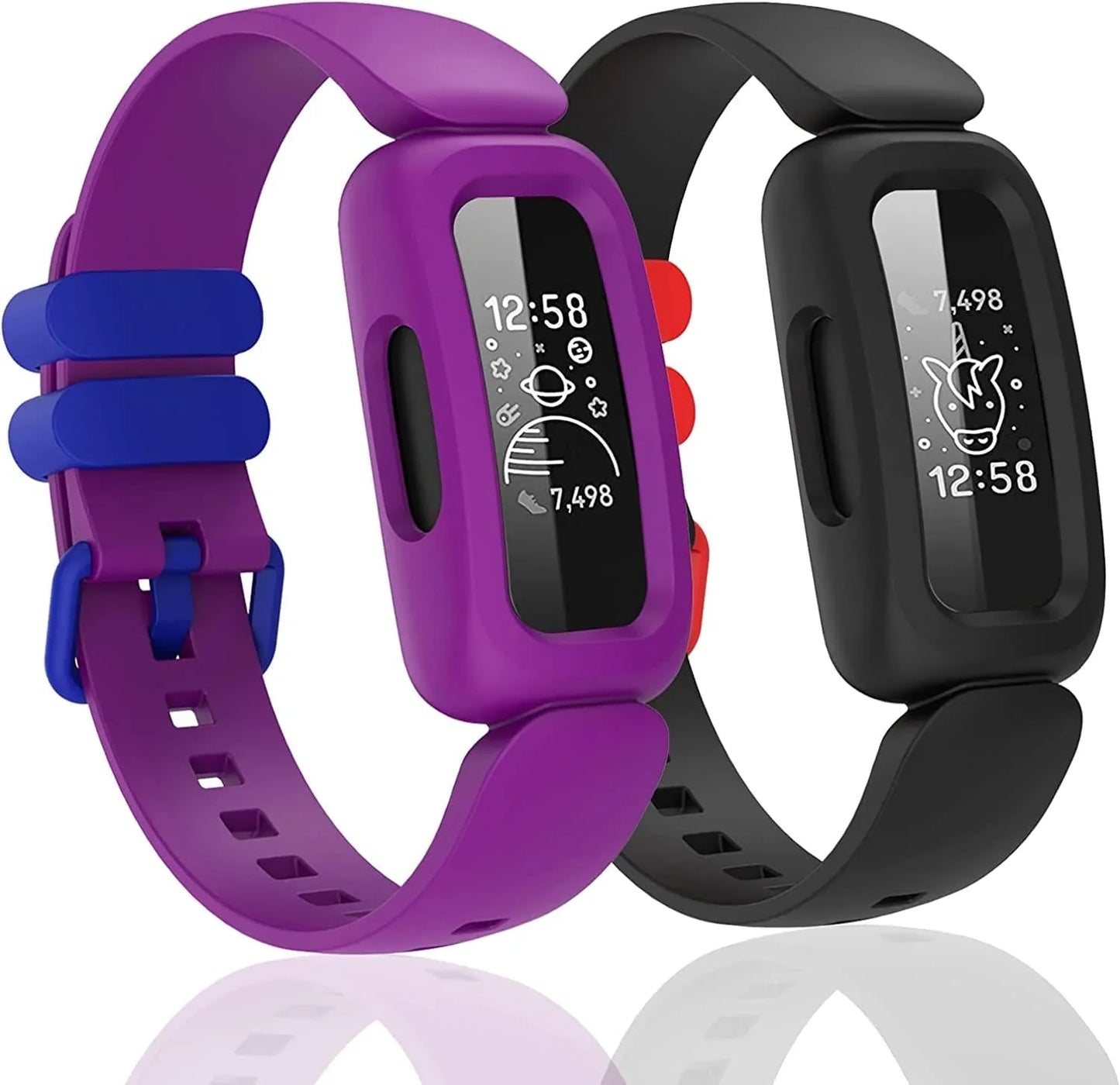 Silicone Bands for Fitbit Ace 3,Waterproof Soft Replacement Bands for Ace 3 Bands for Kids Boys Girls Bracelet Accessories Sports Band for Fitbit Ace 3 Activity Tracker (Black Blue)