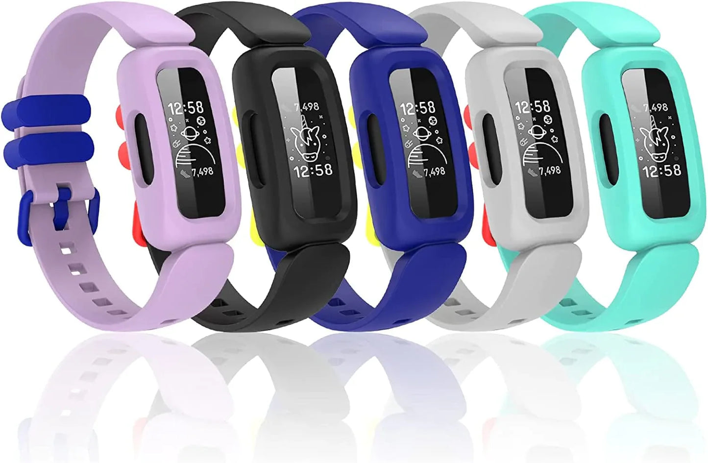 Silicone Bands for Fitbit Ace 3,Waterproof Soft Replacement Bands for Ace 3 Bands for Kids Boys Girls Bracelet Accessories Sports Band for Fitbit Ace 3 Activity Tracker (Black Blue)